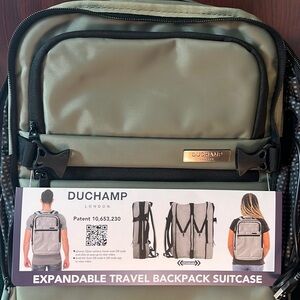 Duchamp London expandable, travel backpack, suitcase, new